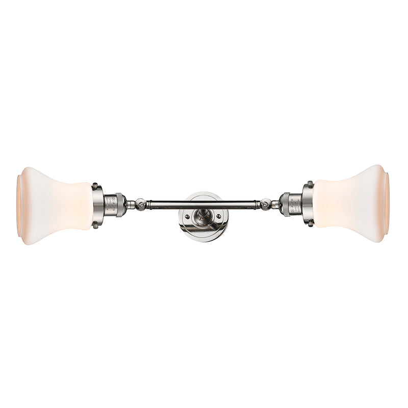 Bellmont Bath Vanity Light shown in the Polished Nickel finish with a Matte White shade