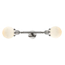 Beacon Bath Vanity Light shown in the Polished Nickel finish with a Matte White shade