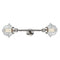 Oxford Bath Vanity Light shown in the Polished Nickel finish with a Clear shade