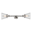 Cone Bath Vanity Light shown in the Polished Nickel finish with a Clear shade