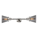 Cone Bath Vanity Light shown in the Polished Nickel finish with a Plated Smoke shade