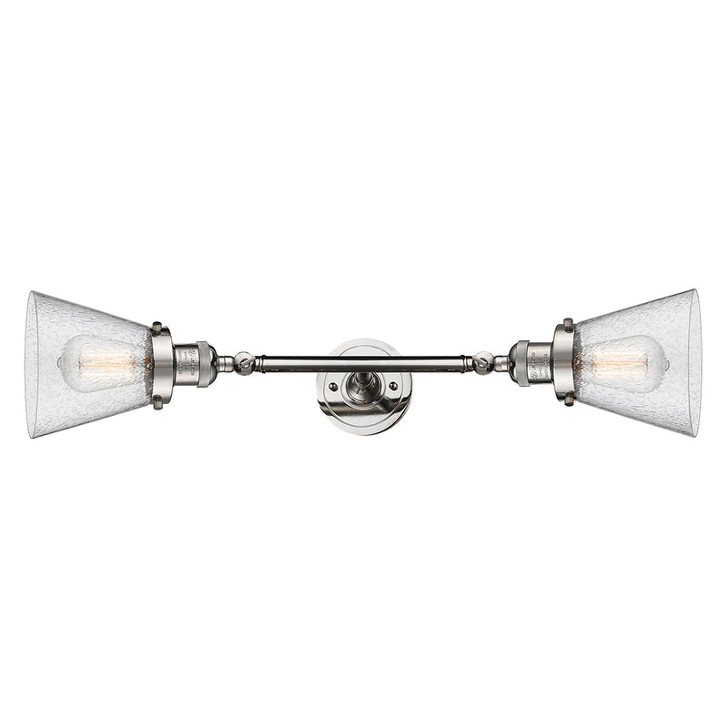 Innovations Lighting Small Cone 2 Light Bath Vanity Light Part Of The Franklin Restoration Collection 208L-PN-G64-LED