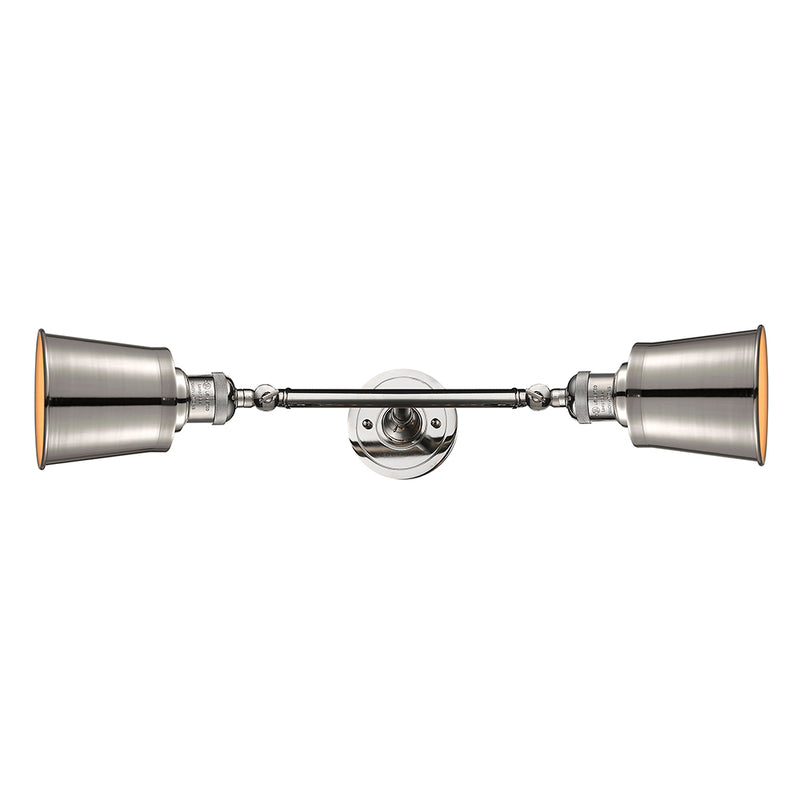 Addison Bath Vanity Light shown in the Polished Nickel finish with a Polished Nickel shade