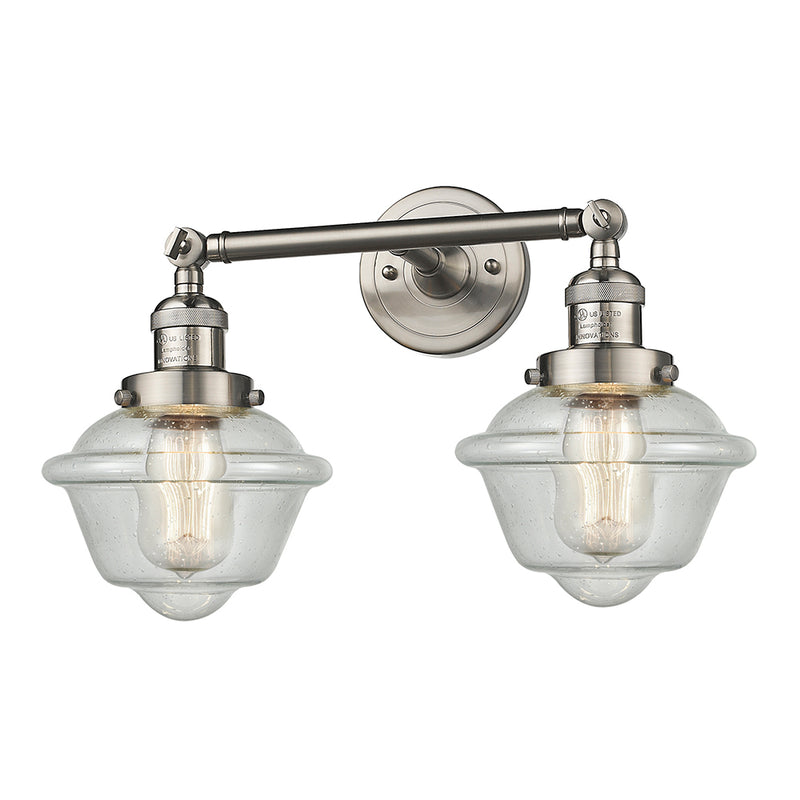 Innovations Lighting Small Oxford 2 Light Bath Vanity Light Part Of The Franklin Restoration Collection 208L-SN-G534-LED