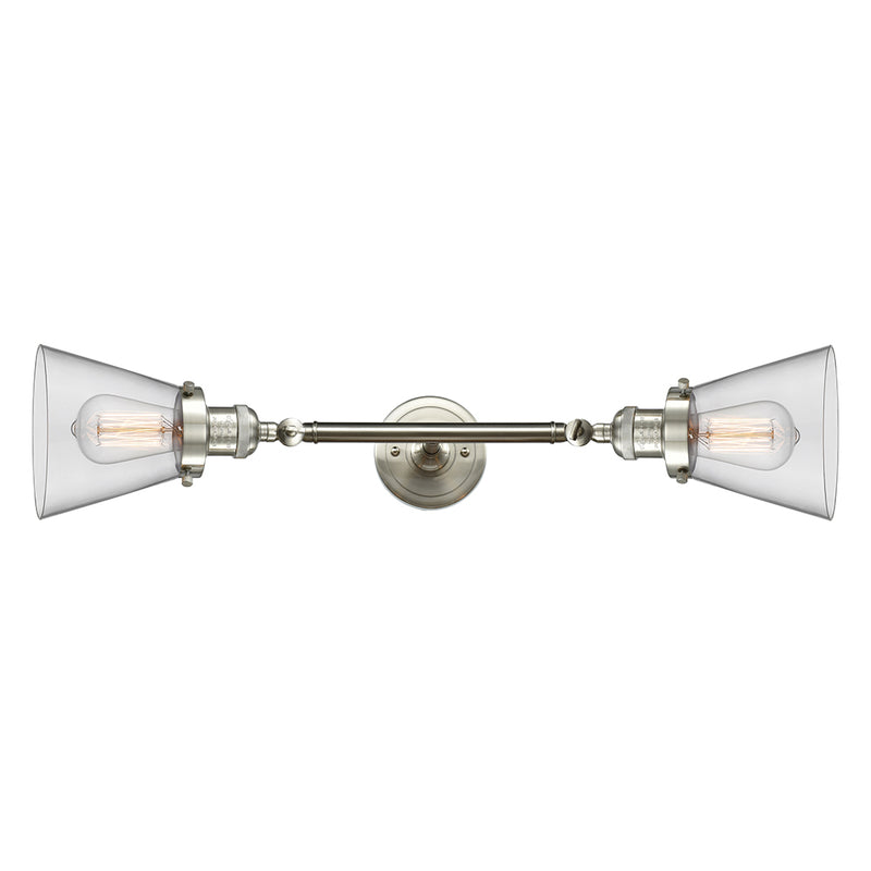 Innovations Lighting Small Cone 2 Light Bath Vanity Light Part Of The Franklin Restoration Collection 208L-SN-G62-LED