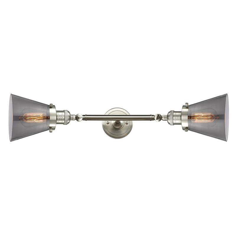 Innovations Lighting Small Cone 2 Light Bath Vanity Light Part Of The Franklin Restoration Collection 208L-SN-G63-LED