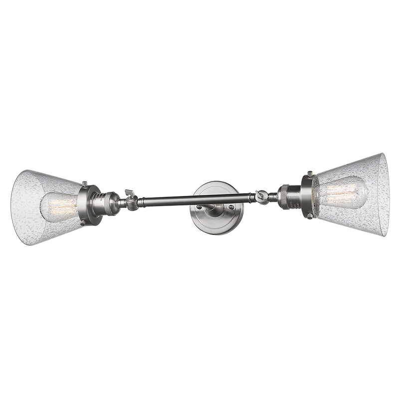 Innovations Lighting Small Cone 2 Light Bath Vanity Light Part Of The Franklin Restoration Collection 208L-SN-G64-LED