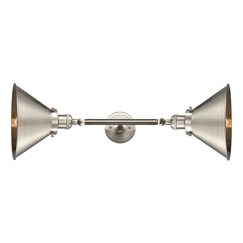 Briarcliff Bath Vanity Light shown in the Brushed Satin Nickel finish with a Brushed Satin Nickel shade