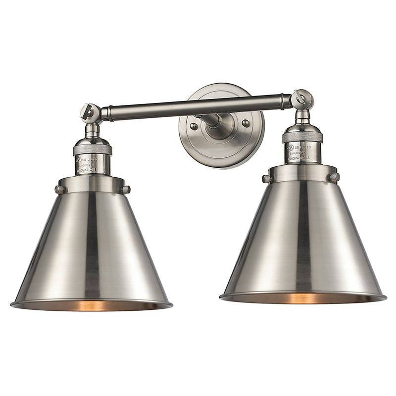 Innovations Lighting Appalachian 2 Light Bath Vanity Light Part Of The Franklin Restoration Collection 208L-SN-M13-SN-LED