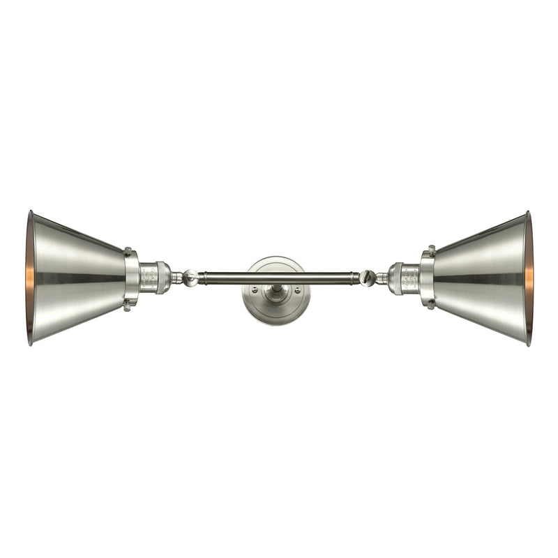 Appalachian Bath Vanity Light shown in the Brushed Satin Nickel finish with a Brushed Satin Nickel shade