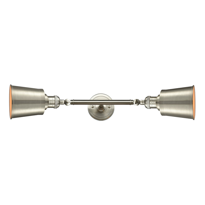 Addison Bath Vanity Light shown in the Brushed Satin Nickel finish with a Brushed Satin Nickel shade