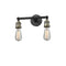 Bare Bulb Bath Vanity Light shown in the Black Antique Brass finish