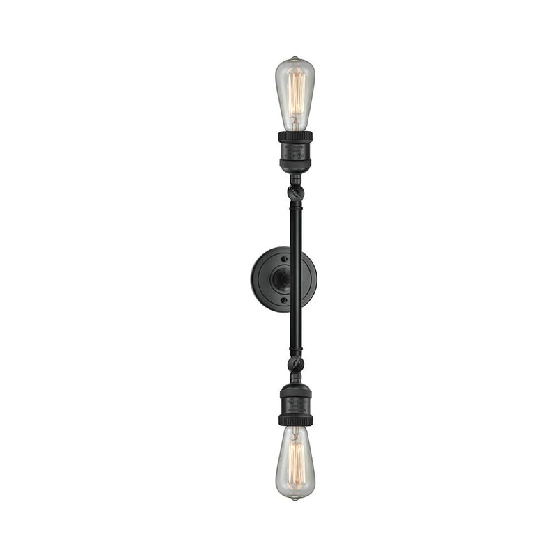 Innovations Lighting Bare Bulb 2 Light Bath Vanity Light Part Of The Franklin Restoration Collection 208-BK-LED