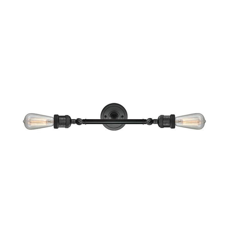 Innovations Lighting Bare Bulb 2 Light Bath Vanity Light Part Of The Franklin Restoration Collection 208-BK-LED