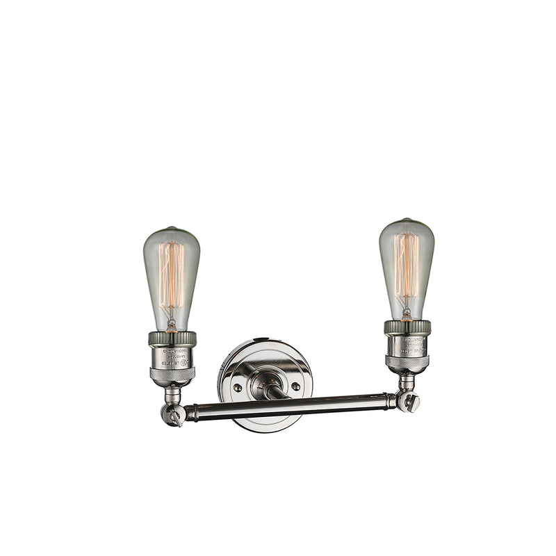 Innovations Lighting Bare Bulb 2 Light Bath Vanity Light Part Of The Franklin Restoration Collection 208-PN-LED