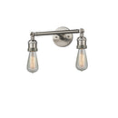 Bare Bulb Bath Vanity Light shown in the Brushed Satin Nickel finish