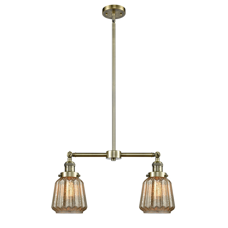 Chatham Island Light shown in the Antique Brass finish with a Mercury shade