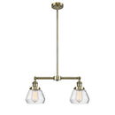 Fulton Island Light shown in the Antique Brass finish with a Clear shade