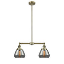 Fulton Island Light shown in the Antique Brass finish with a Plated Smoke shade