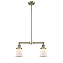 Canton Island Light shown in the Antique Brass finish with a Matte White shade