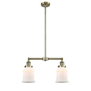 Canton Island Light shown in the Antique Brass finish with a Matte White shade