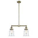 Canton Island Light shown in the Antique Brass finish with a Clear shade