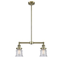 Canton Island Light shown in the Antique Brass finish with a Seedy shade