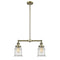 Canton Island Light shown in the Antique Brass finish with a Seedy shade