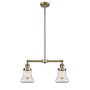 Bellmont Island Light shown in the Antique Brass finish with a Clear shade