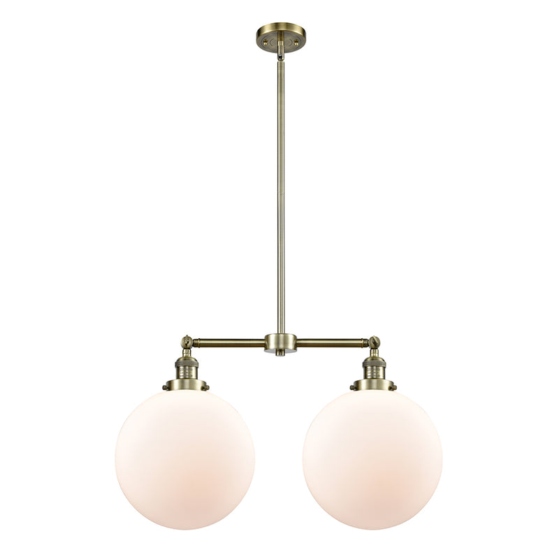 Beacon Island Light shown in the Antique Brass finish with a Matte White shade