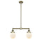 Beacon Island Light shown in the Antique Brass finish with a Matte White shade