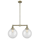 Beacon Island Light shown in the Antique Brass finish with a Clear shade