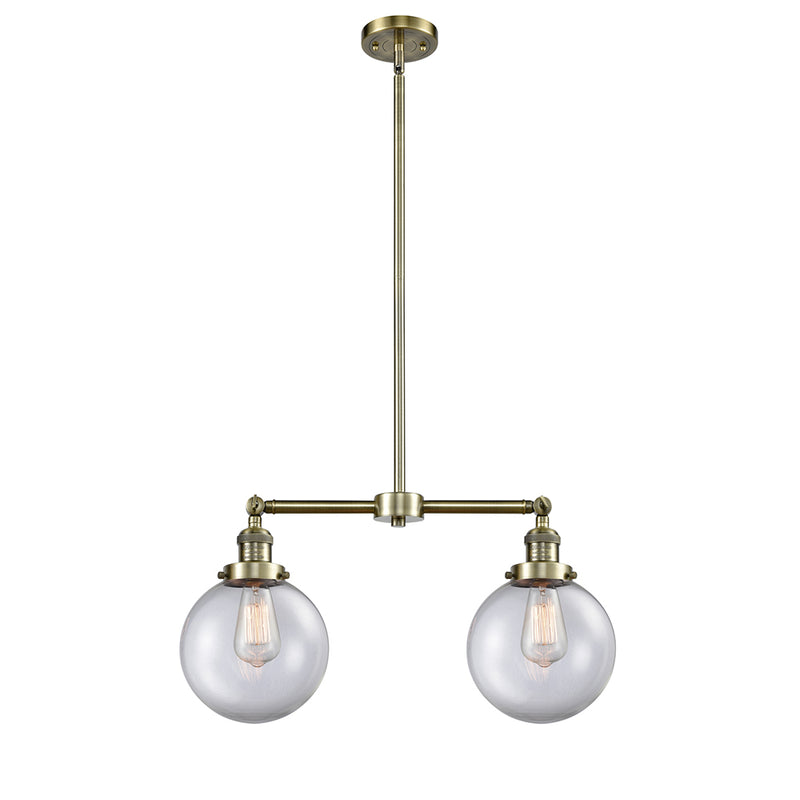 Beacon Island Light shown in the Antique Brass finish with a Clear shade