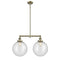 Beacon Island Light shown in the Antique Brass finish with a Seedy shade