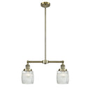 Colton Island Light shown in the Antique Brass finish with a Clear Halophane shade