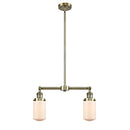 Dover Island Light shown in the Antique Brass finish with a Matte White shade