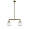 Olean Island Light shown in the Antique Brass finish with a Clear shade