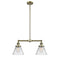 Cone Island Light shown in the Antique Brass finish with a Clear shade