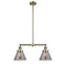 Cone Island Light shown in the Antique Brass finish with a Plated Smoke shade