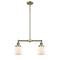 Bell Island Light shown in the Antique Brass finish with a Matte White shade