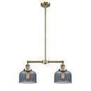 Bell Island Light shown in the Antique Brass finish with a Plated Smoke shade