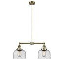 Bell Island Light shown in the Antique Brass finish with a Seedy shade