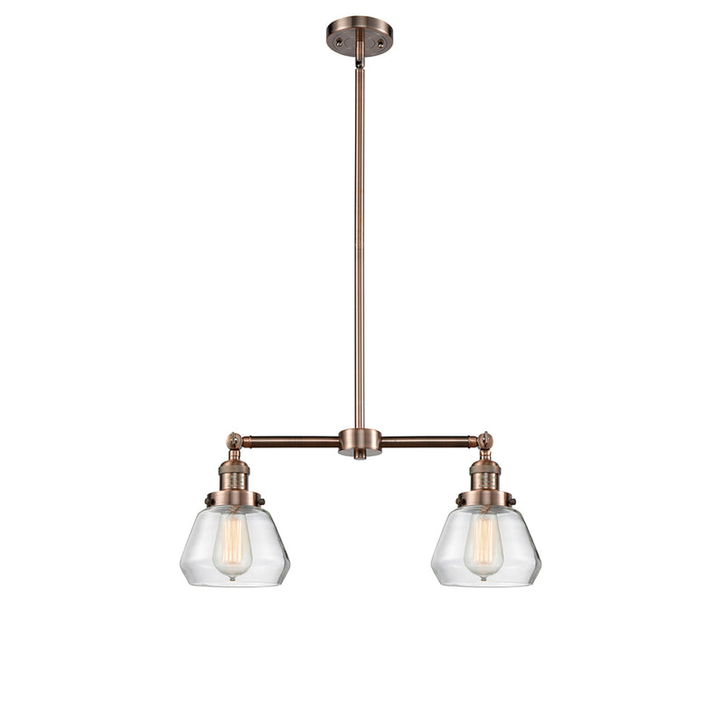 Fulton Island Light shown in the Antique Copper finish with a Clear shade