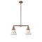 Bellmont Island Light shown in the Antique Copper finish with a Seedy shade