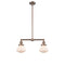 Olean Island Light shown in the Antique Copper finish with a Matte White shade