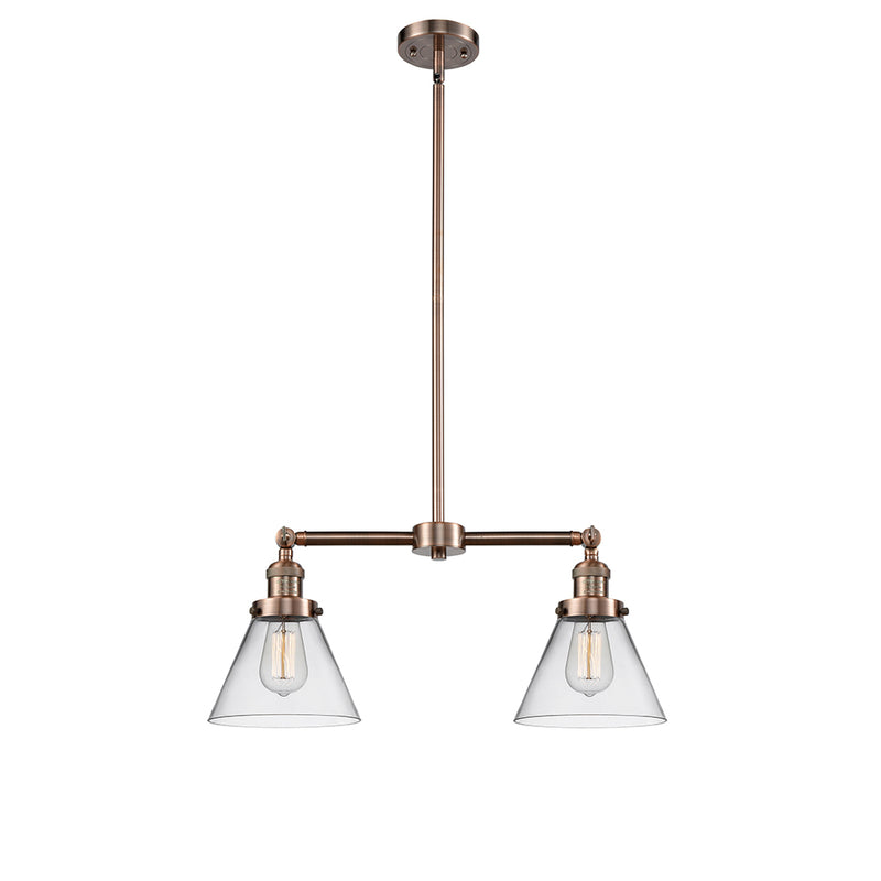 Cone Island Light shown in the Antique Copper finish with a Clear shade