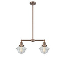 Oxford Island Light shown in the Antique Copper finish with a Clear shade