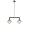 Oxford Island Light shown in the Antique Copper finish with a Seedy shade