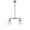 Cone Island Light shown in the Antique Copper finish with a Seedy shade