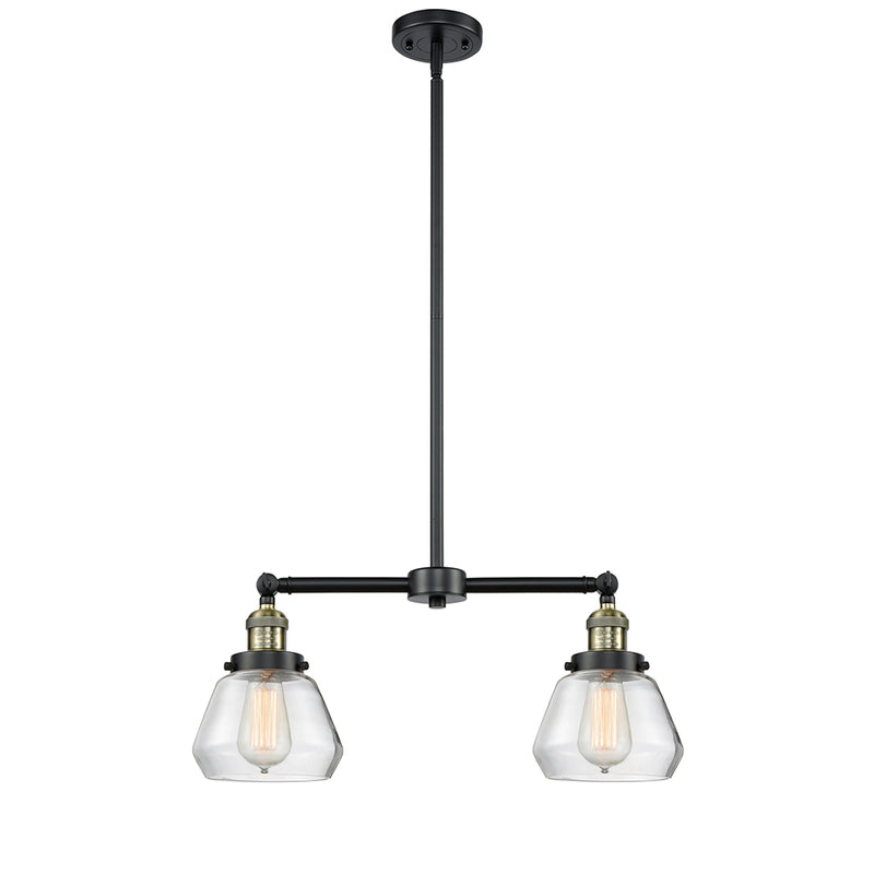 Fulton Island Light shown in the Black Antique Brass finish with a Clear shade